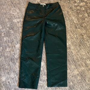 Wilfred - Aritzia- the Melina Forest Green faux Leather Pants- size 6